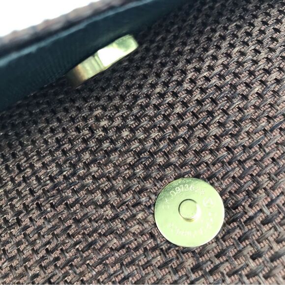 Boutique Brown Burlap and Bead Medallion Summer Envelope Clutch Bag NWOT - Picture 9 of 14